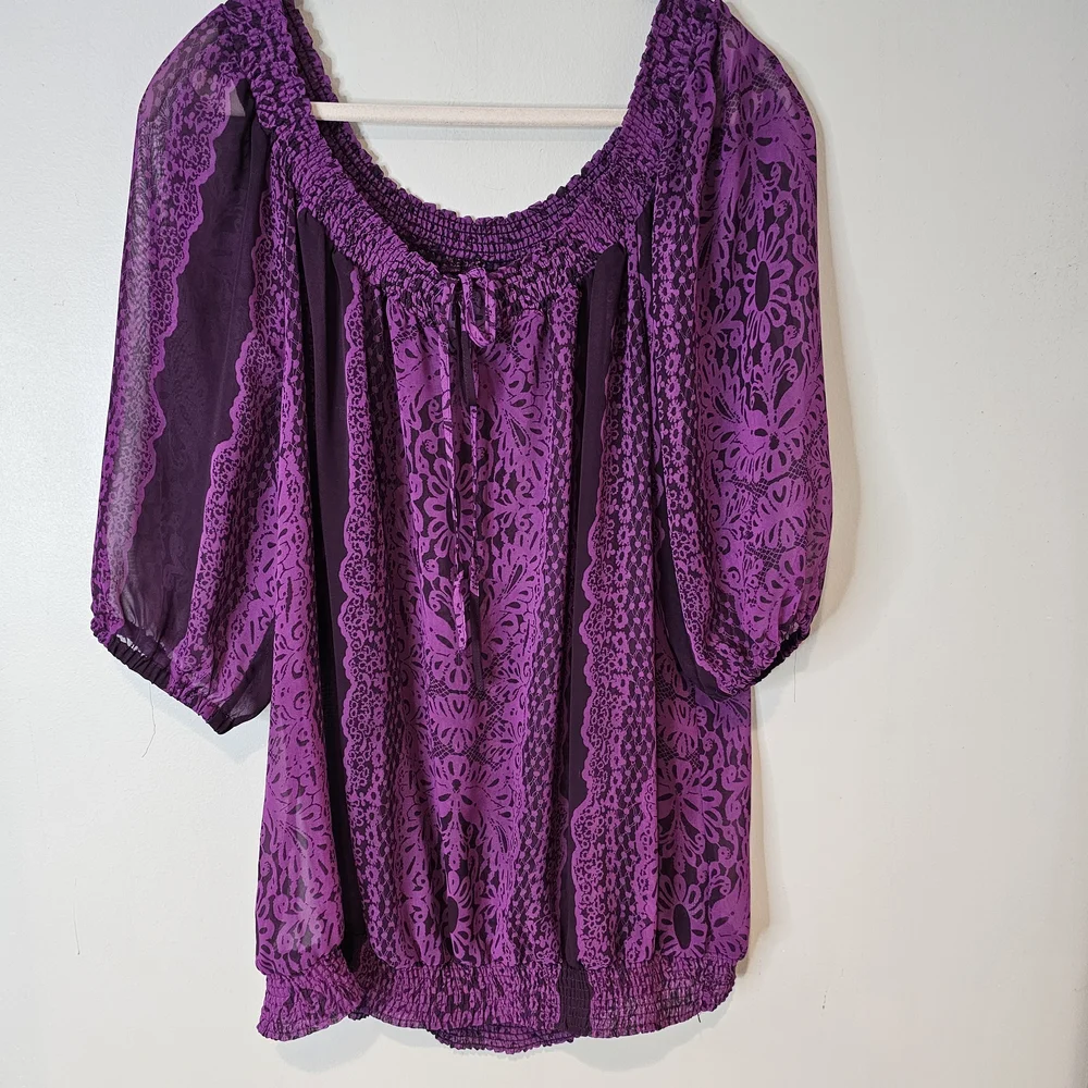 Massimo Purple Lace Blouse